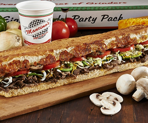 full-sized steak grinder sandwich